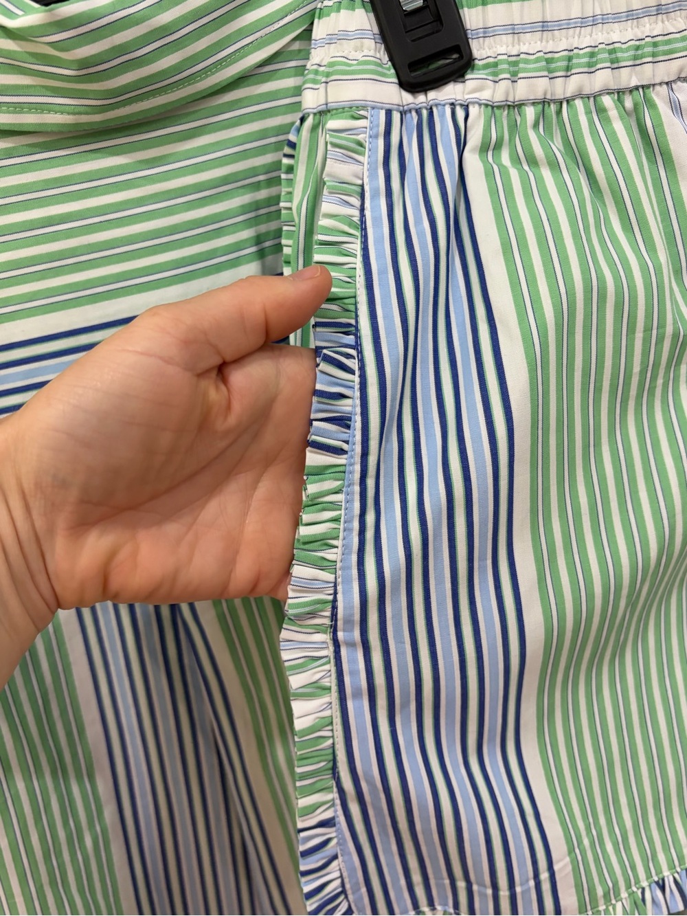 NWT matching set cotton stripe button-front shirt & ruffle shorts Free Assembly - Picture 4 of 7